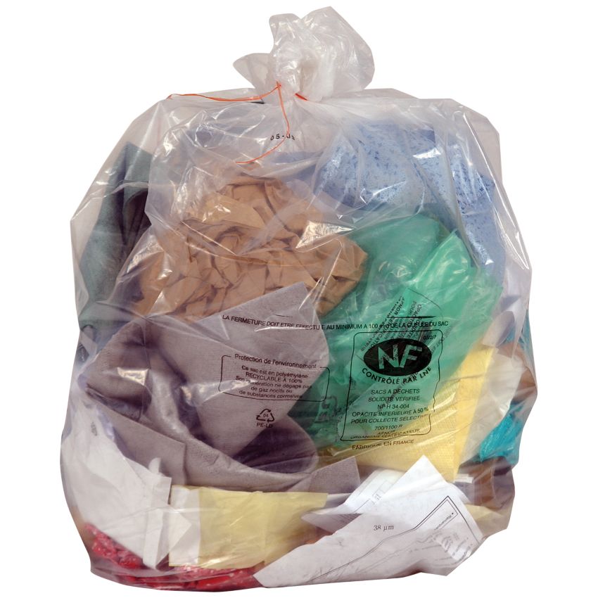 1000 bolsas de recuperación NF transparentes, 30 L