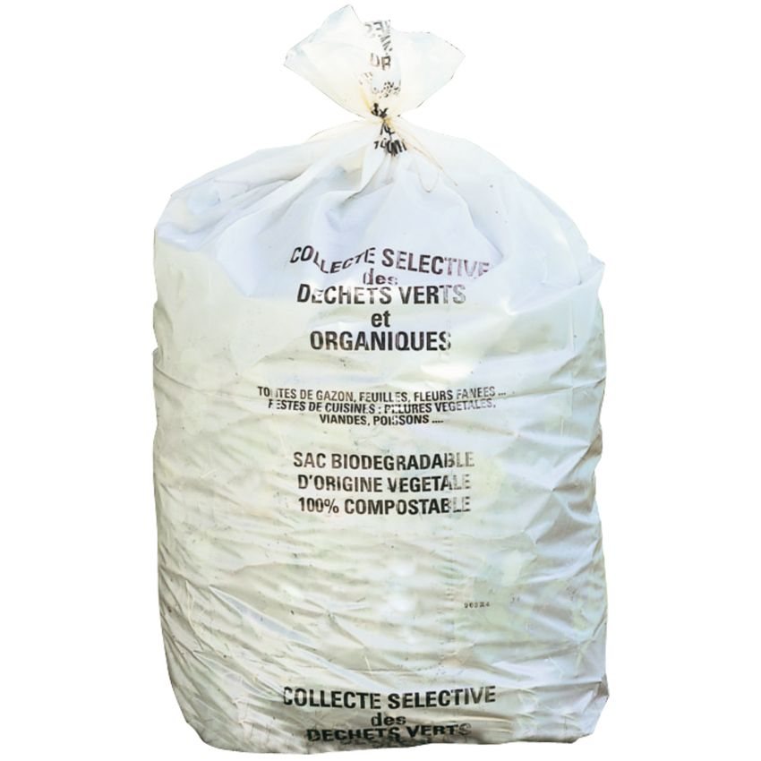 100 sacs poubelle NF biodégradables, 130 L