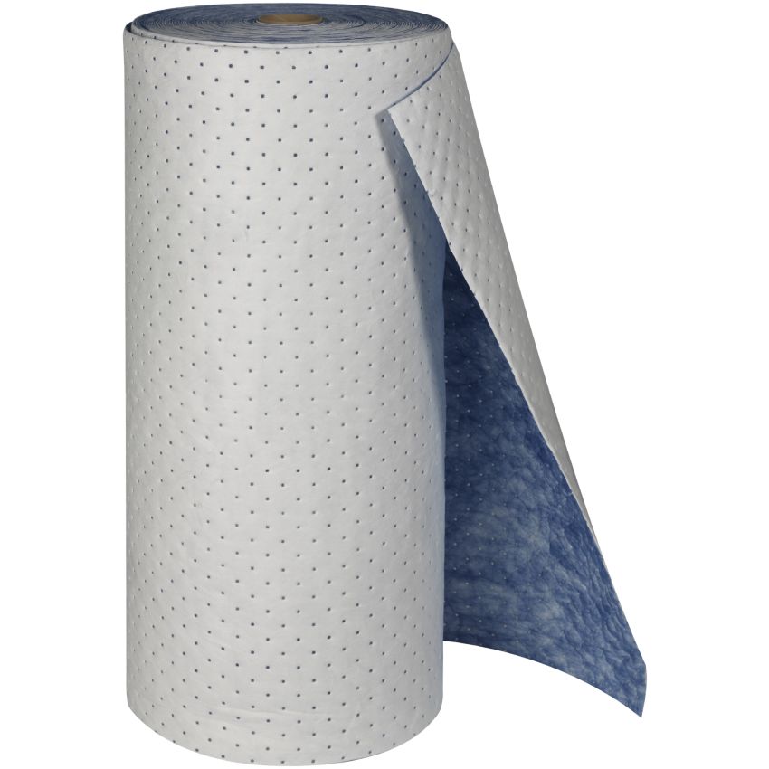 Rouleau absorbant hydrocarbures renforcé et antitache BLUE spécial maintenance