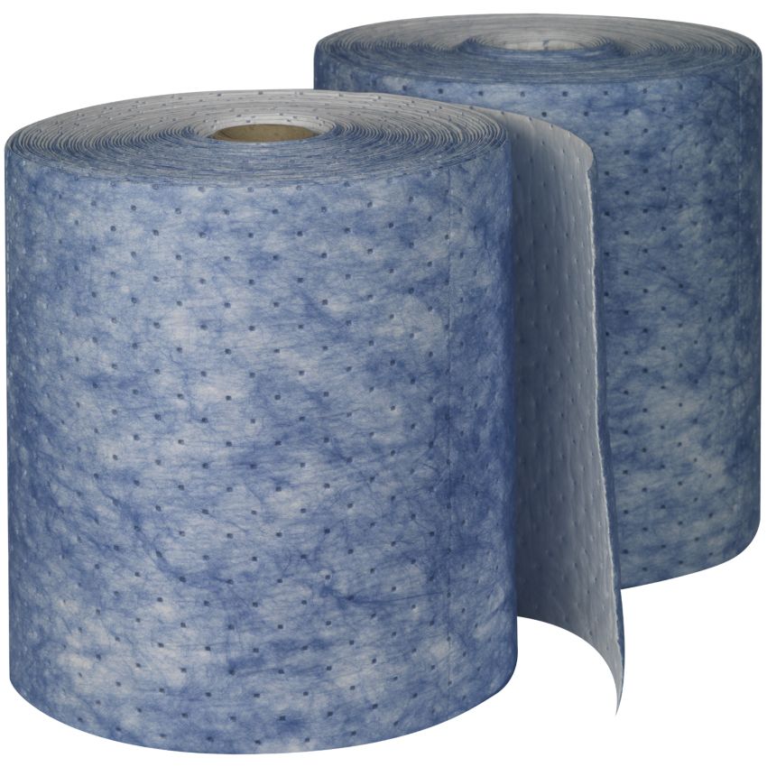 Rouleau absorbant hydrocarbures renforcé et antitache BLUE spécial maintenance