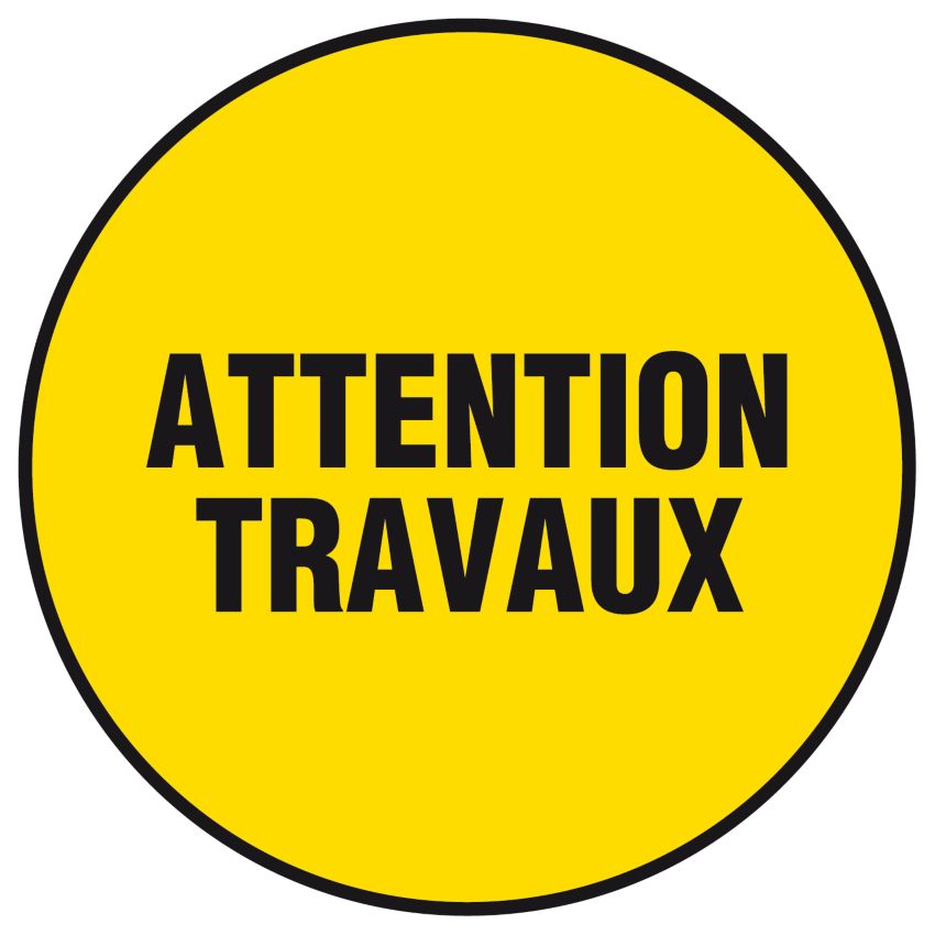 Panneau de danger rigide attention travaux en polystyrène