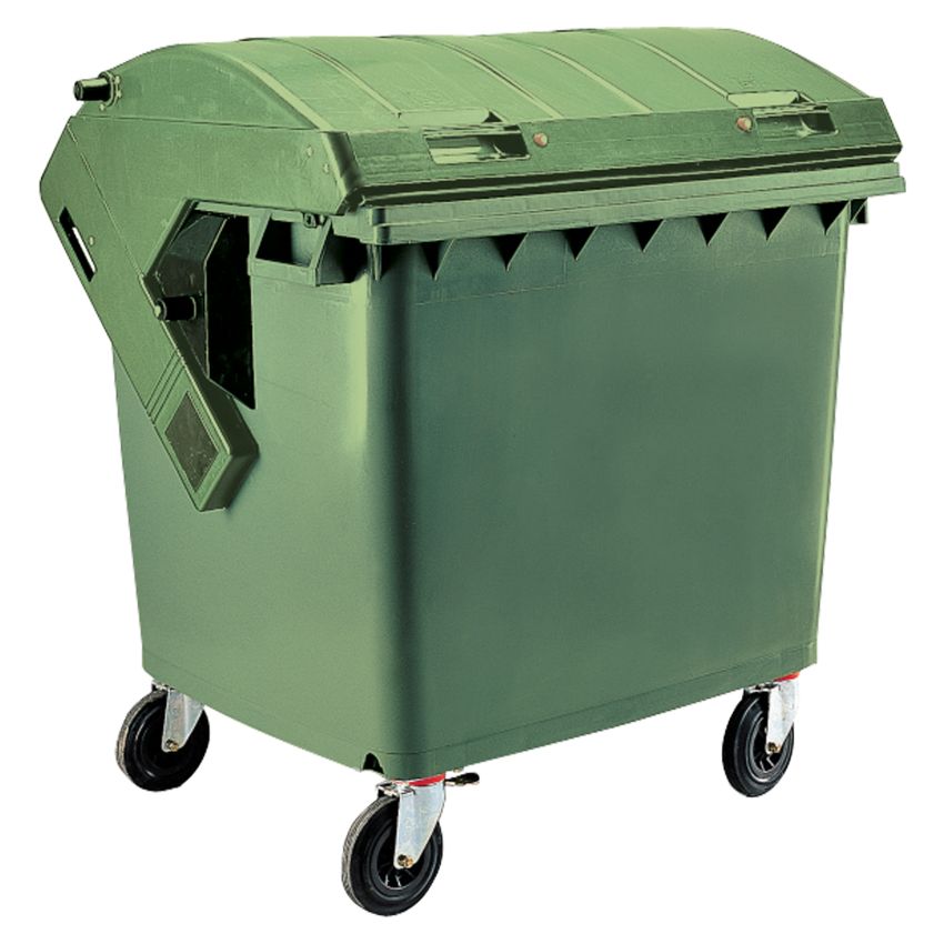 Conteneur plastique 4 roues, 1100 L
