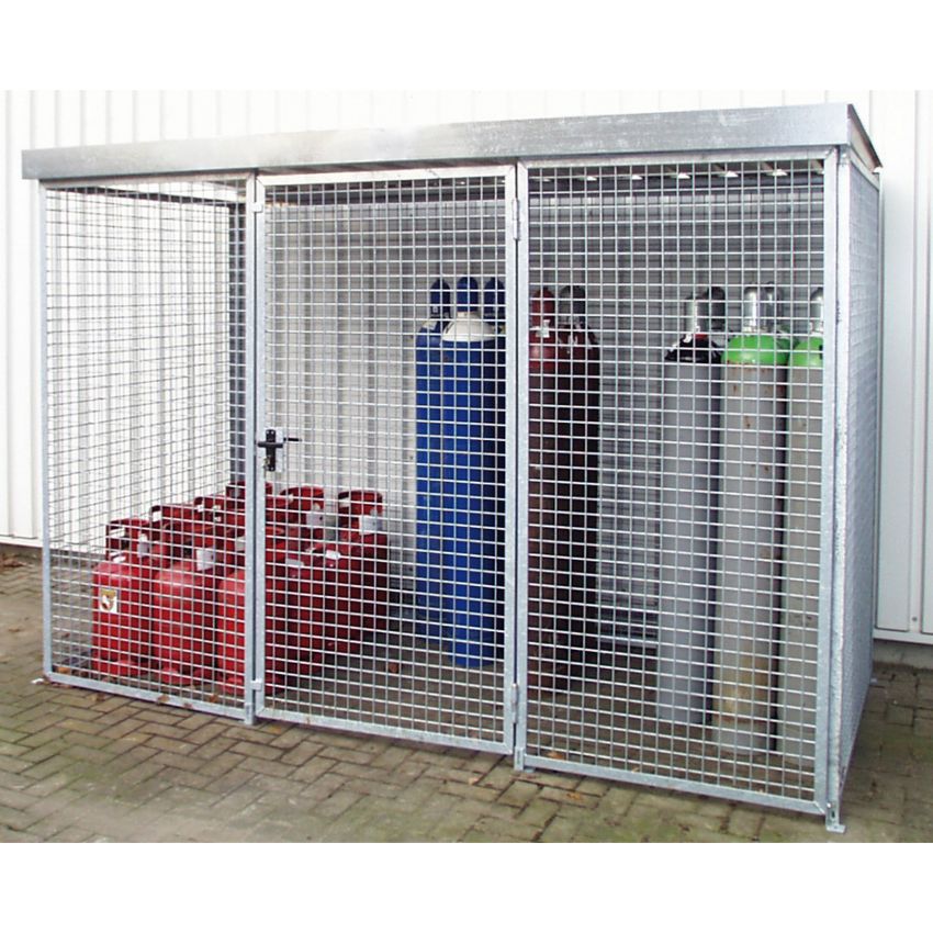 Casier grillagé avec toit pour 104 bouteilles de gaz