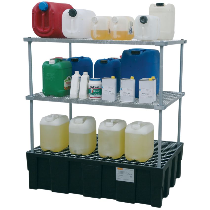 Rayonnage acier 2ème niveau pour bac de rétention