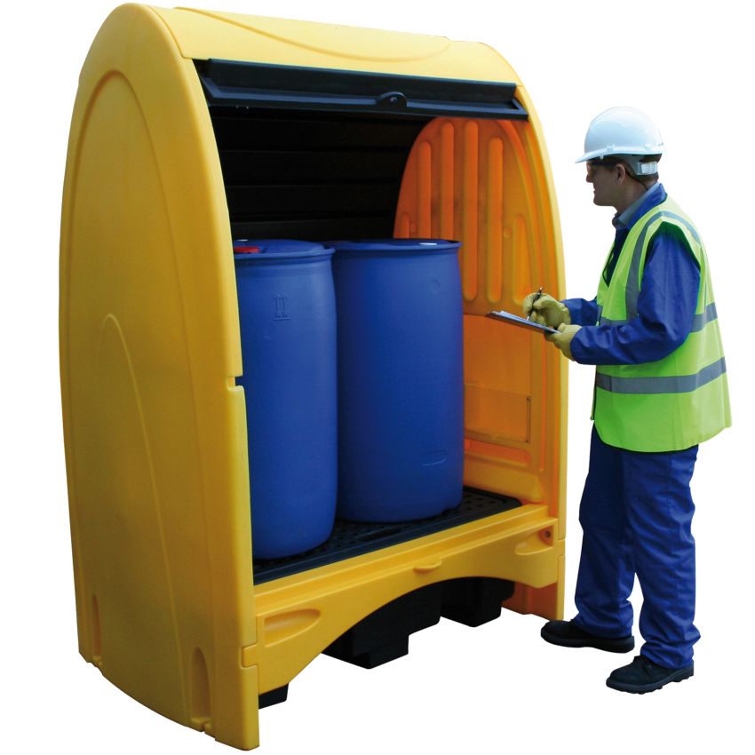 Contenedor exterior de polietileno, 2 bidones, 250 litros