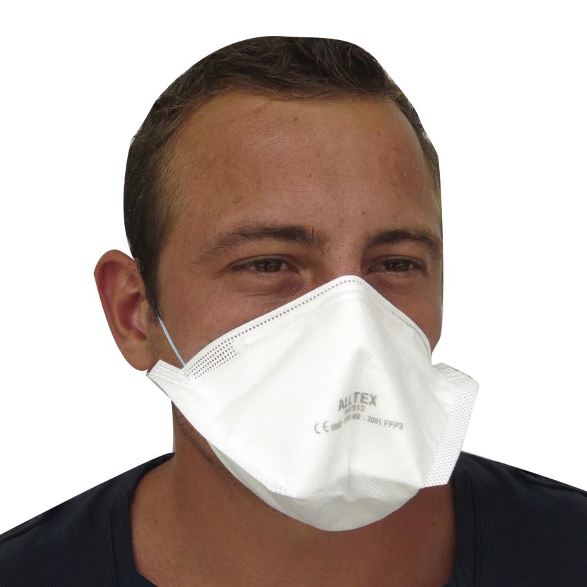 Lot 50 masques respiratoires FFP2 pliables jetables, protection grippe A / H1N1