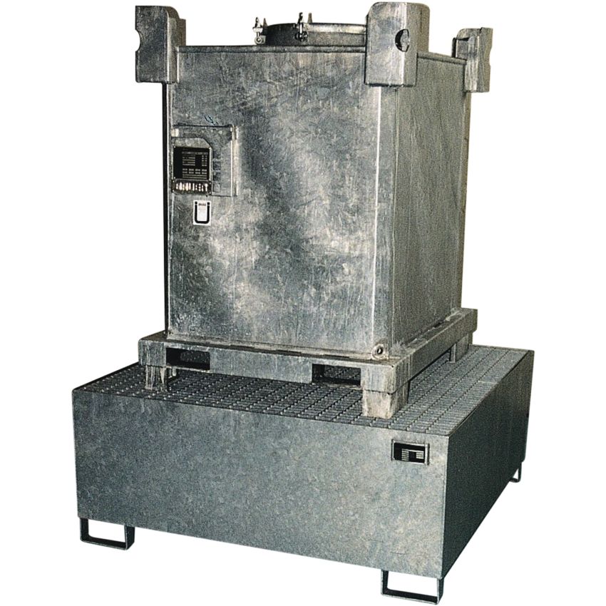 Bac de rétention acier galvanisé 1 cubitainer, 1100 litres