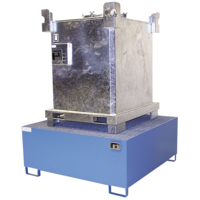 Bac de rétention acier verni 1 cubitainer, 1100 litres
