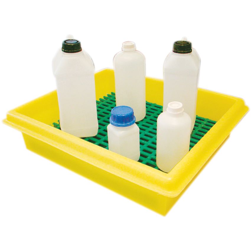Bac de rétention polyéthylène pour flaconnages, 20 litres