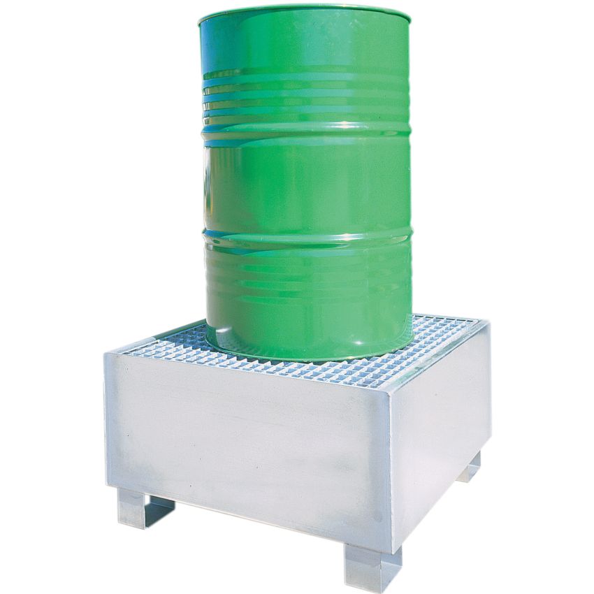 Bac de rétention acier galvanisé 1 fût, 220 litres