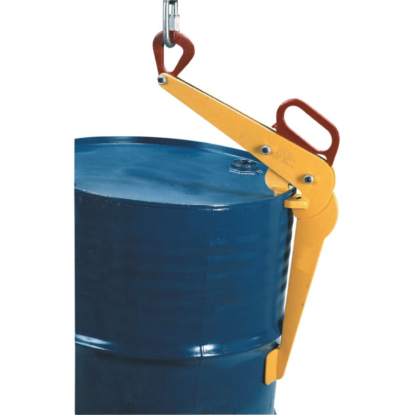 Pince de levage manuelle pour fût acier Ø 600 mm debout à rebord