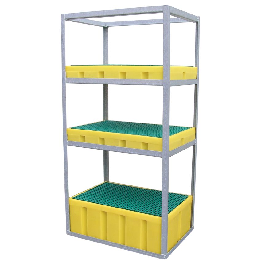 Rayonnage métallique pour bacs 100 et 200 litres